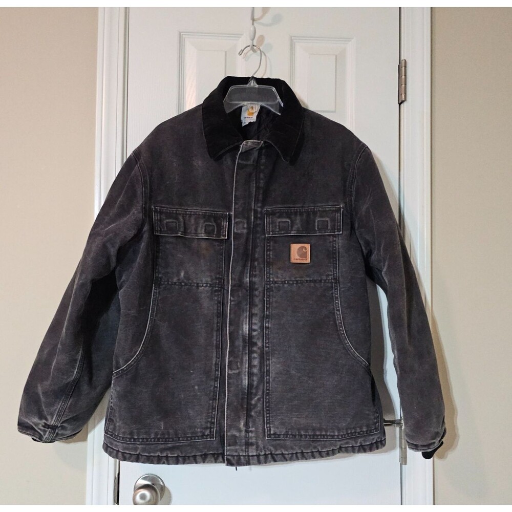 Carhartt Europe Men's Large Detroit Jacket Style C26 Black and Fading 2010's